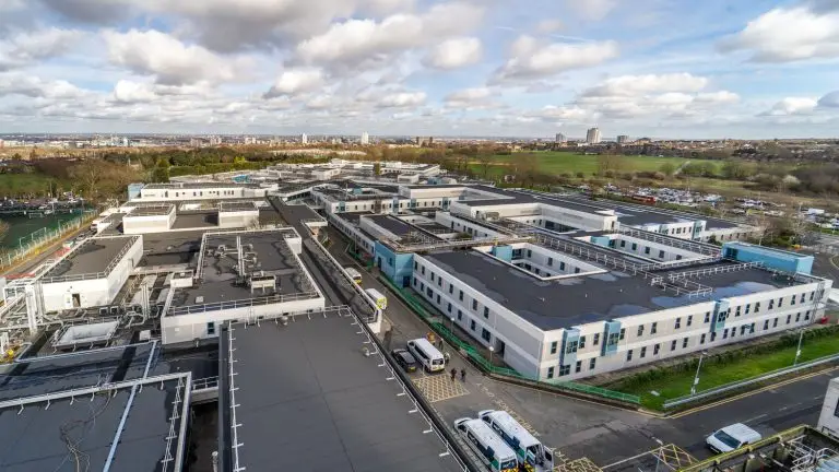 Aerial view of the Elizabeth Hospital in London