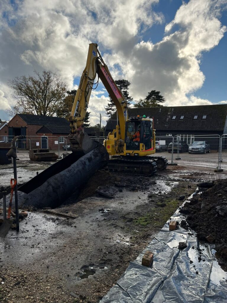 KpH Environmental removing a creosote contaminated underground storage tank